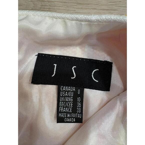 Vintage JSC Mini Dress Sleeveless Goemetric Print Pink Orange Size 8 Retro 60's - Picture 5 of 9